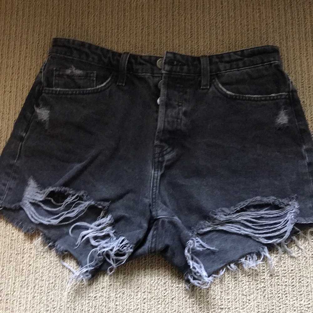 Flying monkey black jean shorts